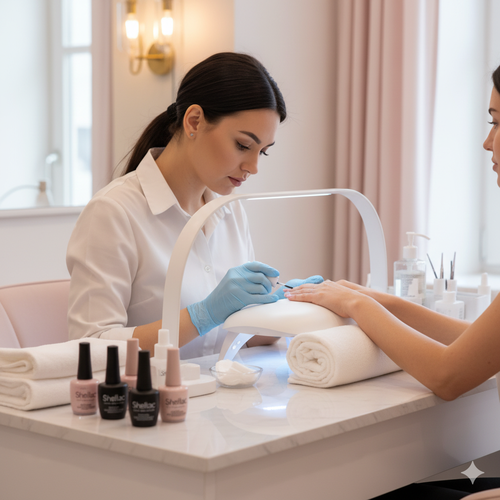 Close-UpShellac Gel Manicure paoli nail spa