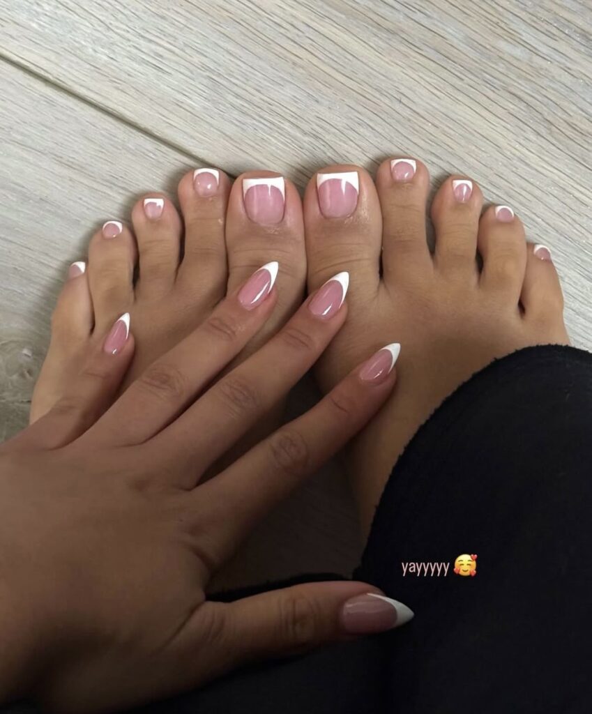 French Mani Pedi at Paoli Nail Spa