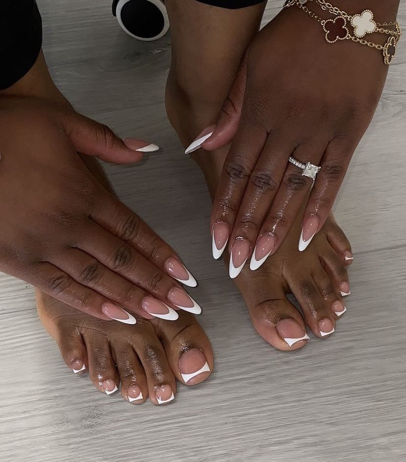 French Mani Pedi at Paoli Nail Spa