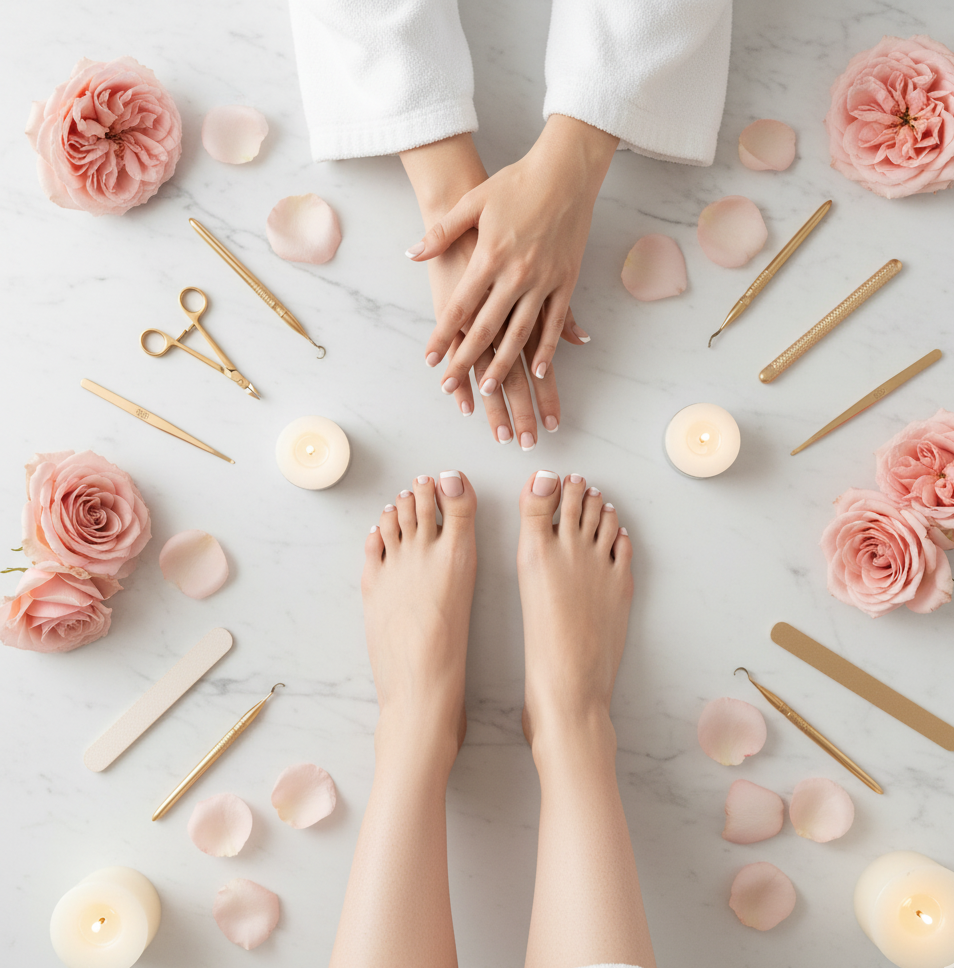 French Mani and Pedi at Paoli Nail Spa