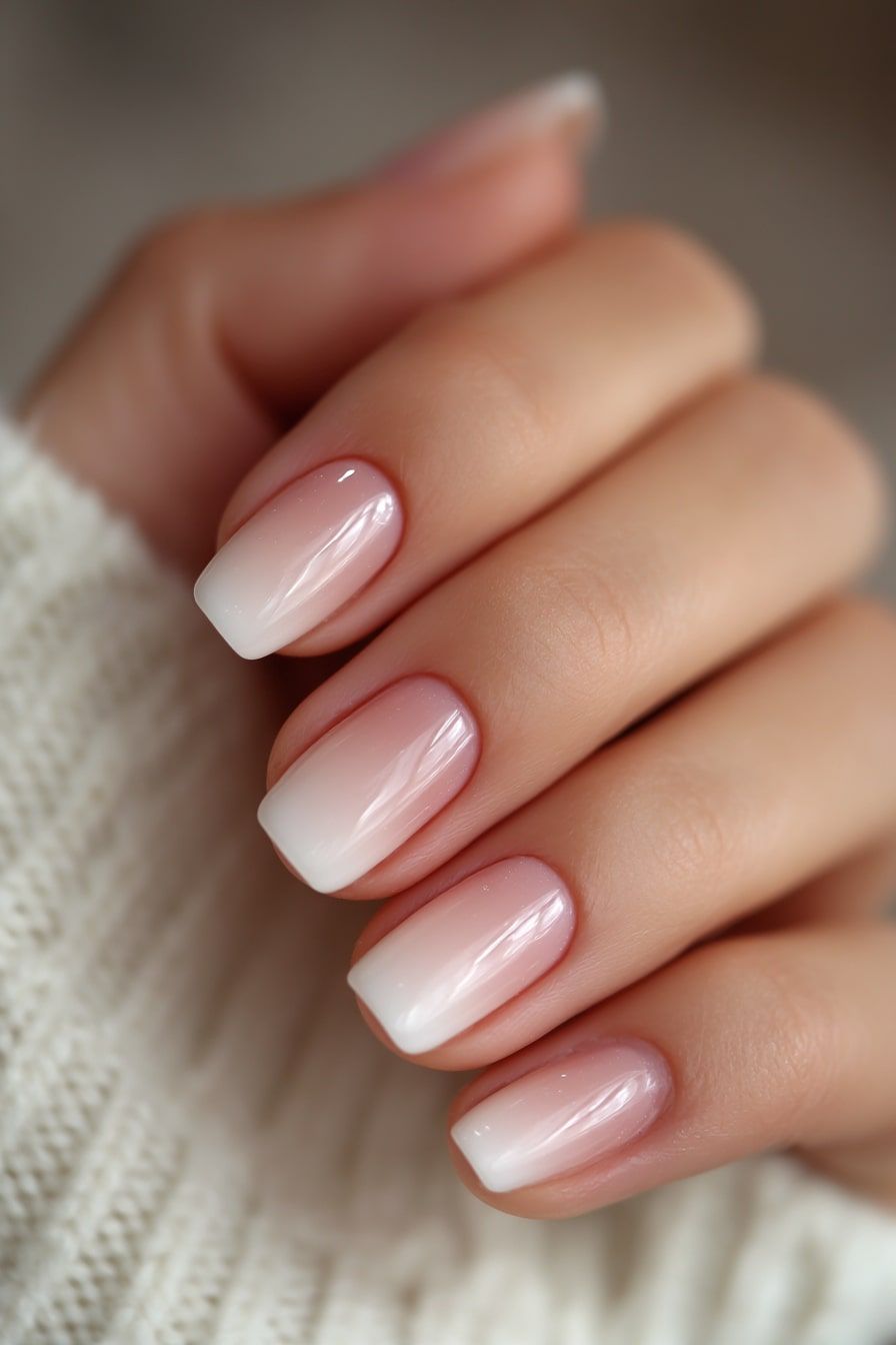 Pink and White Gel Nails at Paoli Nail Spa