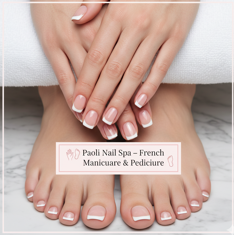 Close Up French Mani Pedi at Paoli Nail Spa